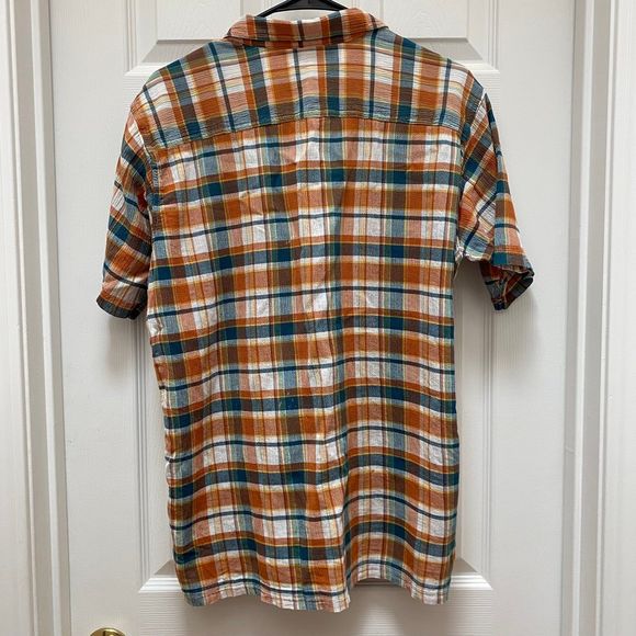 Patagonia Men's Short Sleeved Collared Plaid Button Down 100% Cotton Shirt Large - Picture 4 of 6